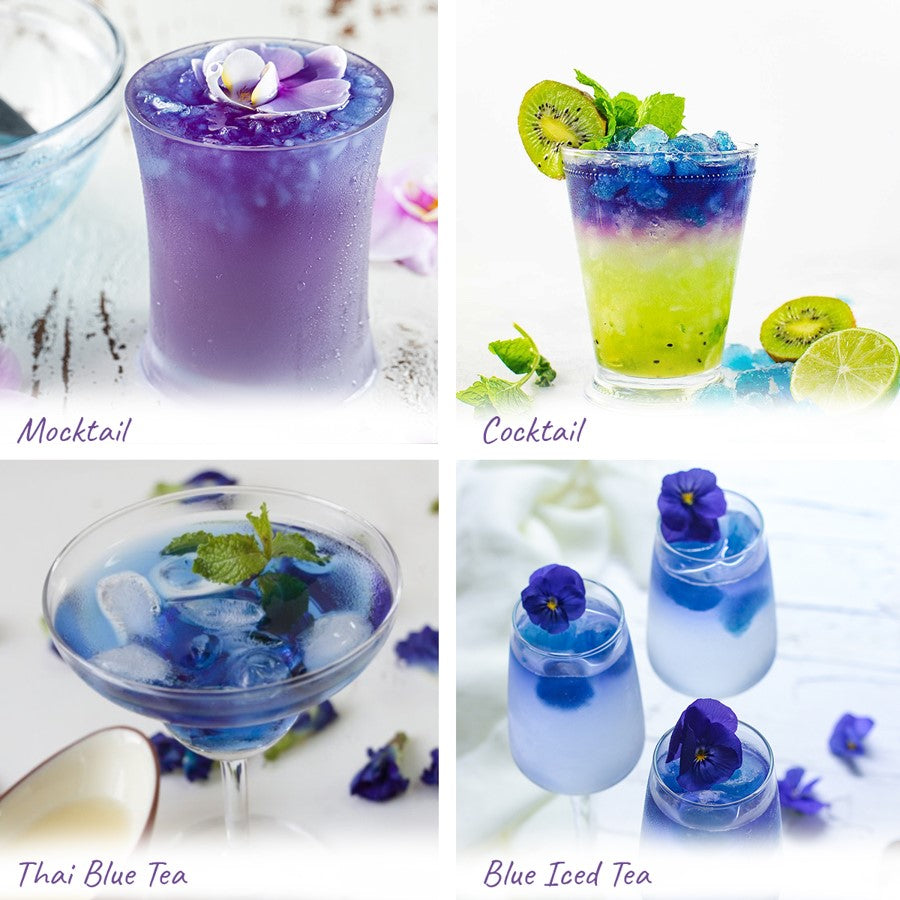 Butterfly Pea Flower tea. (Clitoria ternatea).