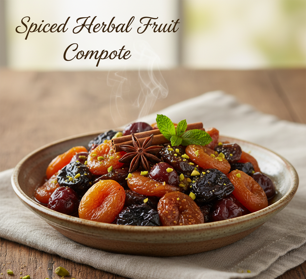 “Spiced Herbal Fruit Compote” – A Flavorful Fusion of Dried Fruits and Aromatic Herbs for Breakfast or Dessert