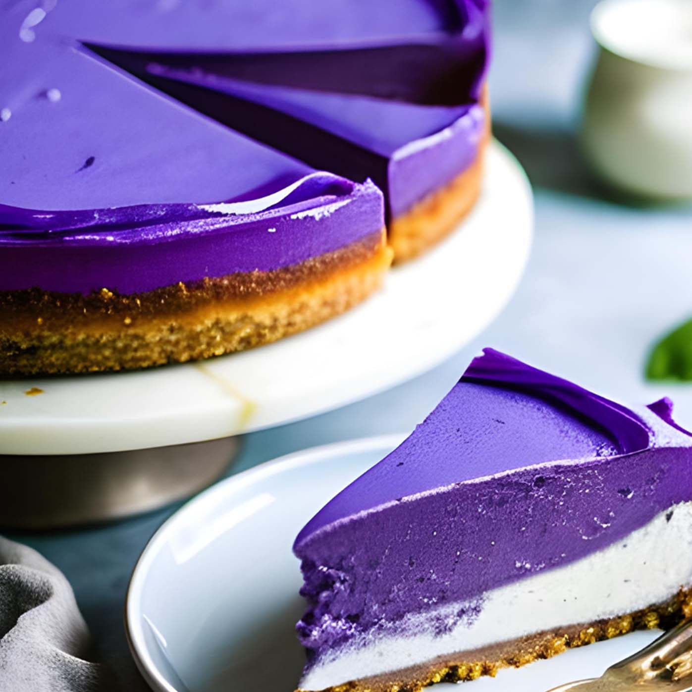 100% Vegan Butterfly Pea Cheesecake
