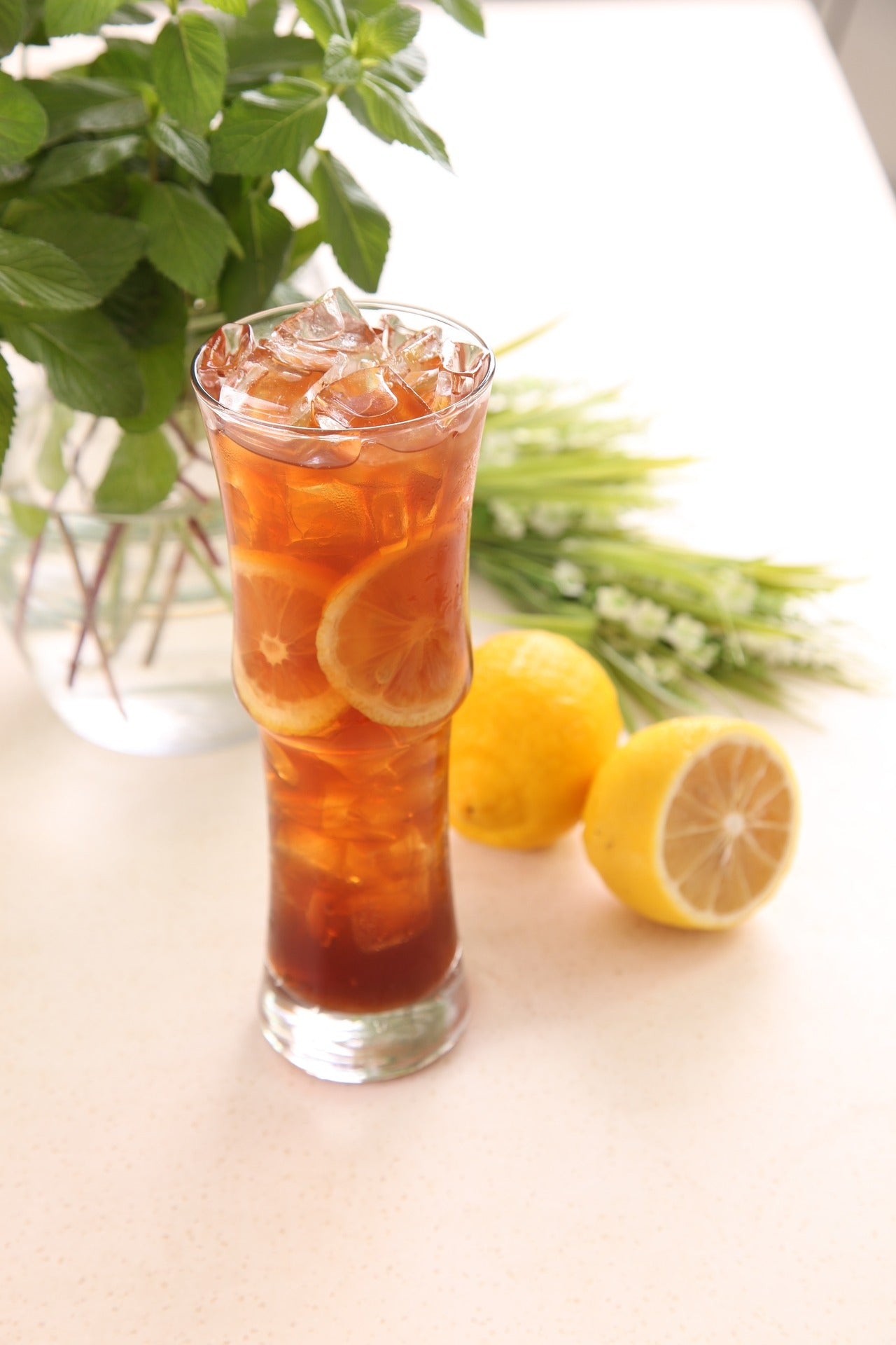 Fresh Iced lemongrass tea.