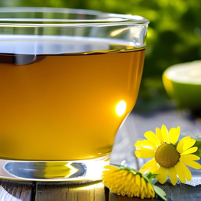 chamomile tea with chamomile flower flowers