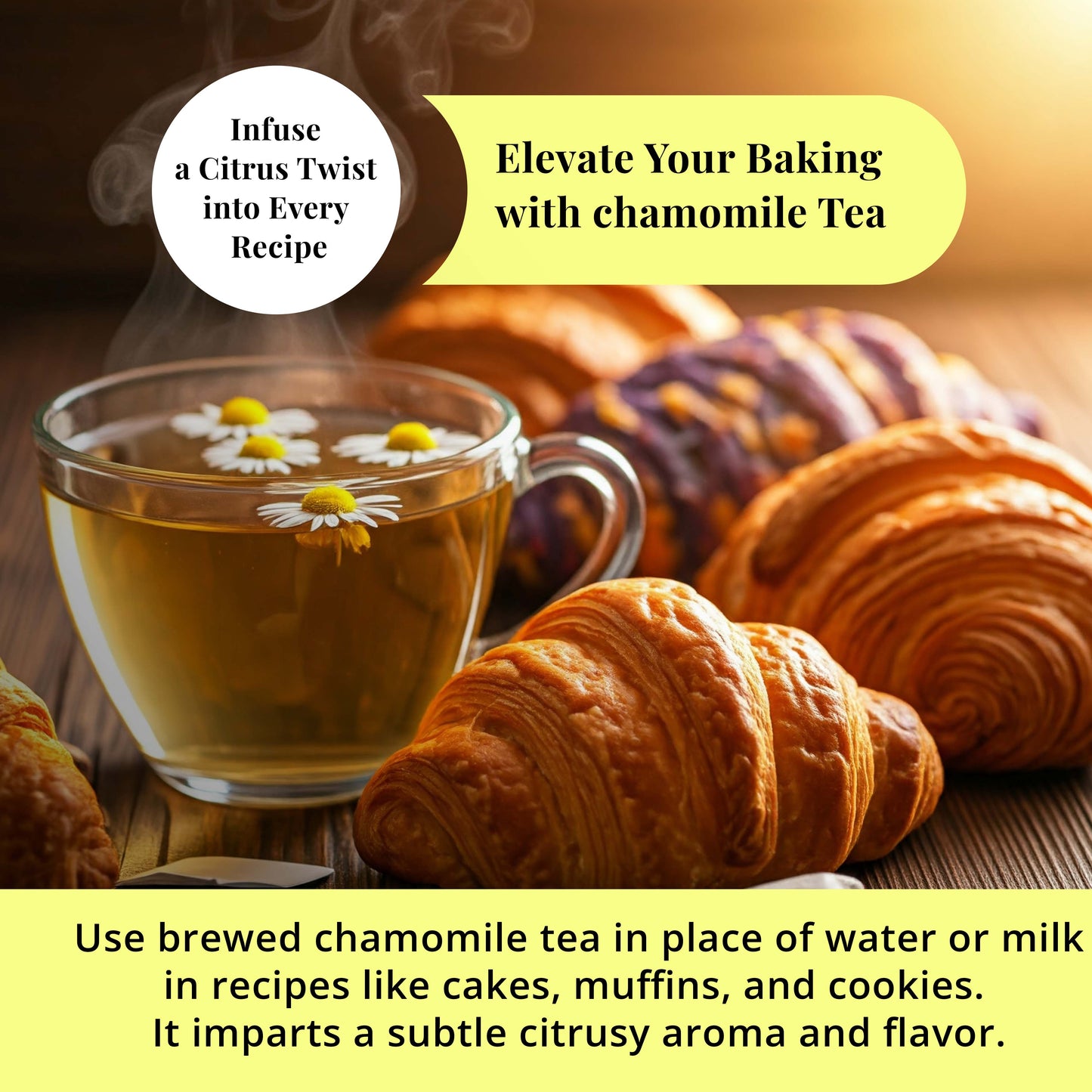 elevate your baking with chamomile tea
