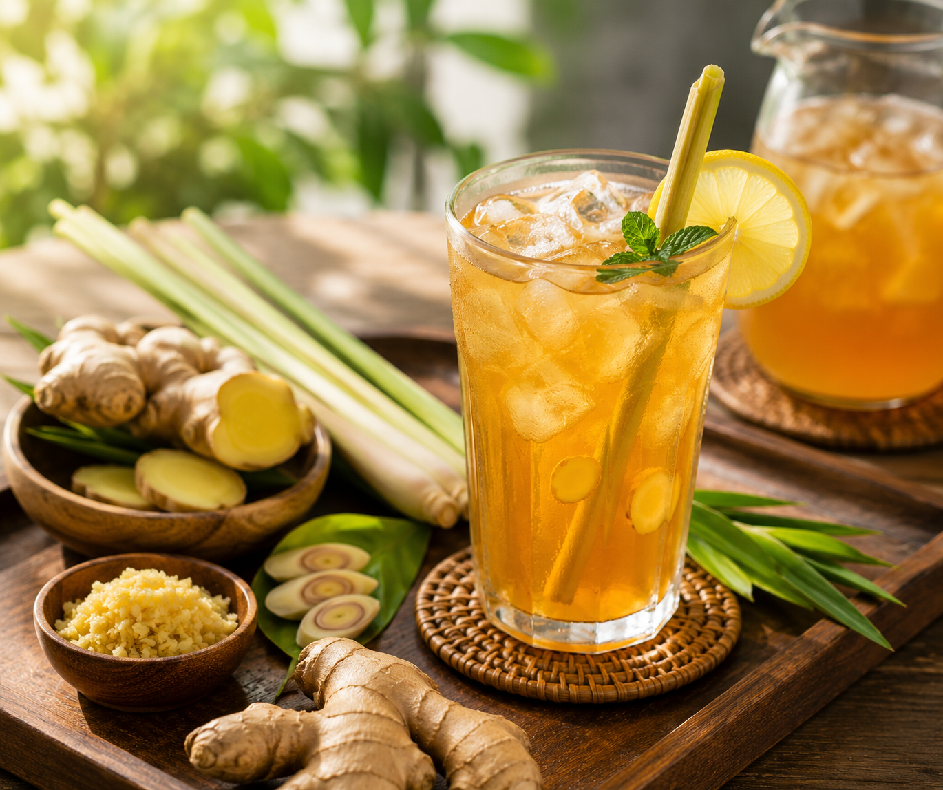 Chilled Lemongrass Ginger Iced Tea for Daily Refreshment