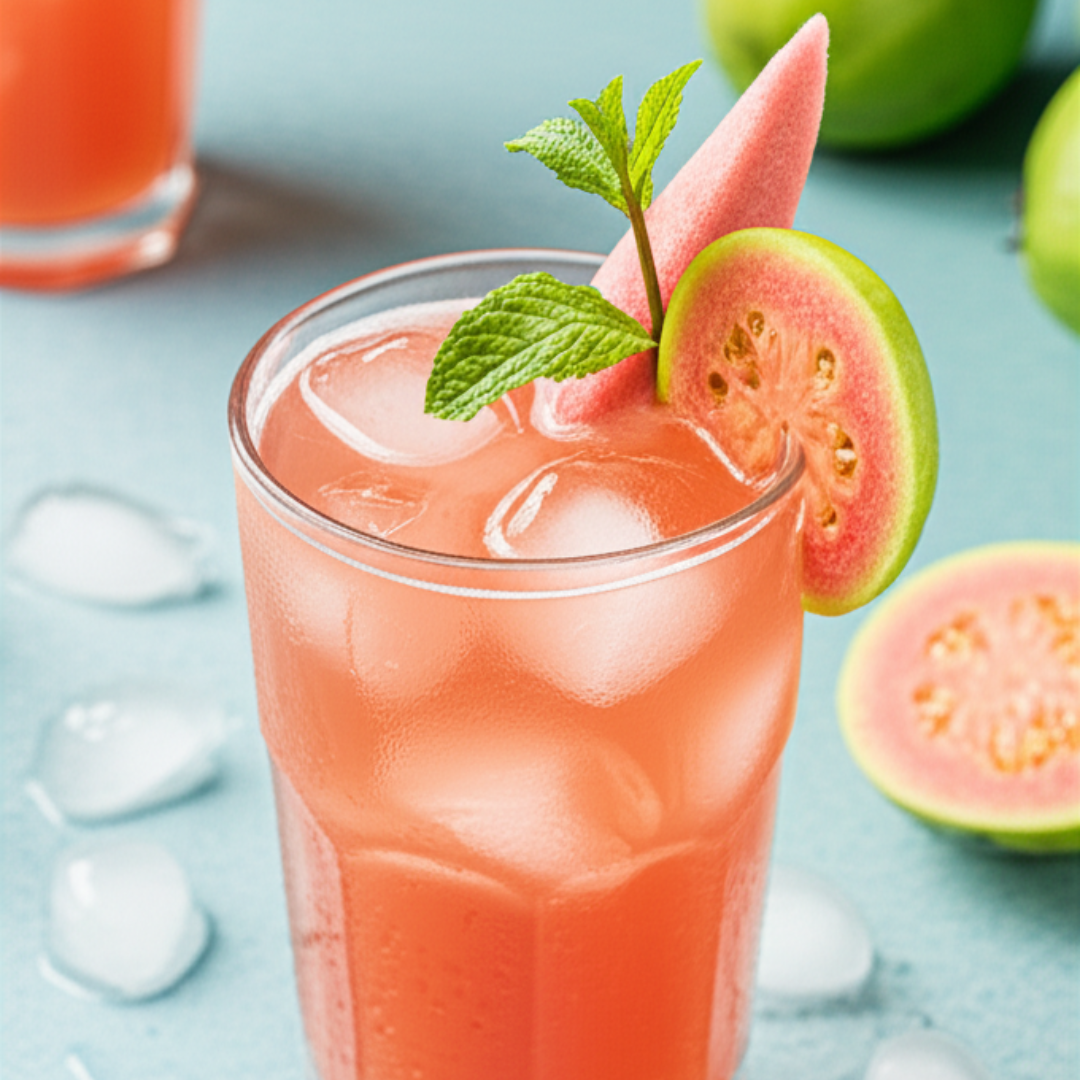 Dried Guava Leaves–Infused Iced Tea with Citrus Twist