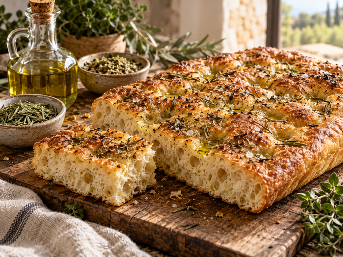 Dried Rosemary & Oregano Focaccia Recipe