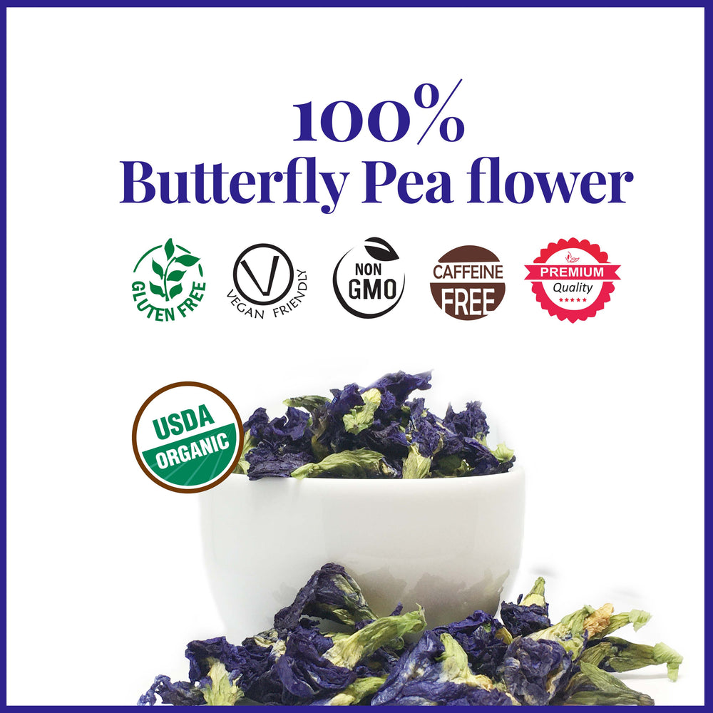 Health Benefits of blue tea. 100% butterfly pea flower.