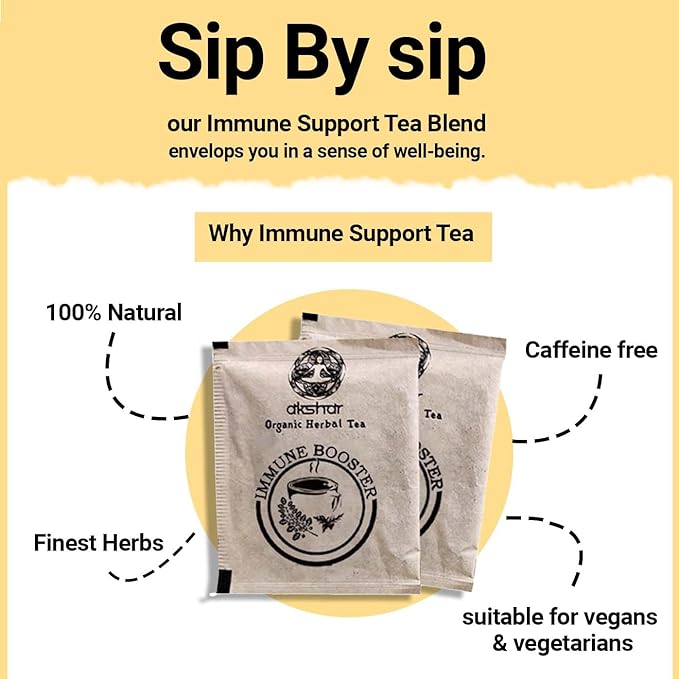 
                  
                    80 Organic Immune Boost Tea Bags, Herbal Tea, Immune Support Tea Blend of  Dried Moringa leaves, Peppermint and Holy Basil Tea, Caffeine free.
                  
                