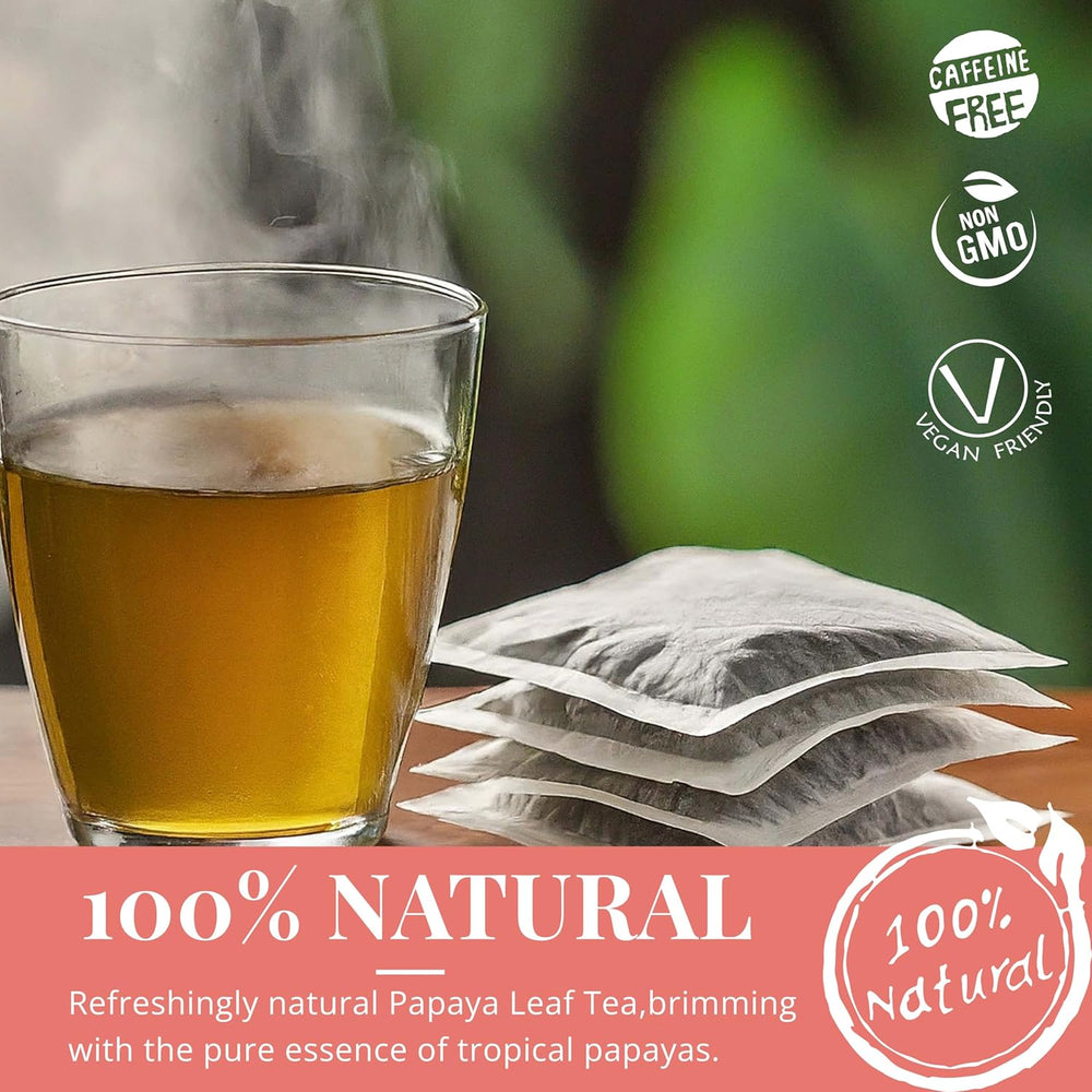 
                  
                    100% Natural | Refreshingly natural papaya leaf tea, brimming with the pure essence of tropical papayas
                  
                