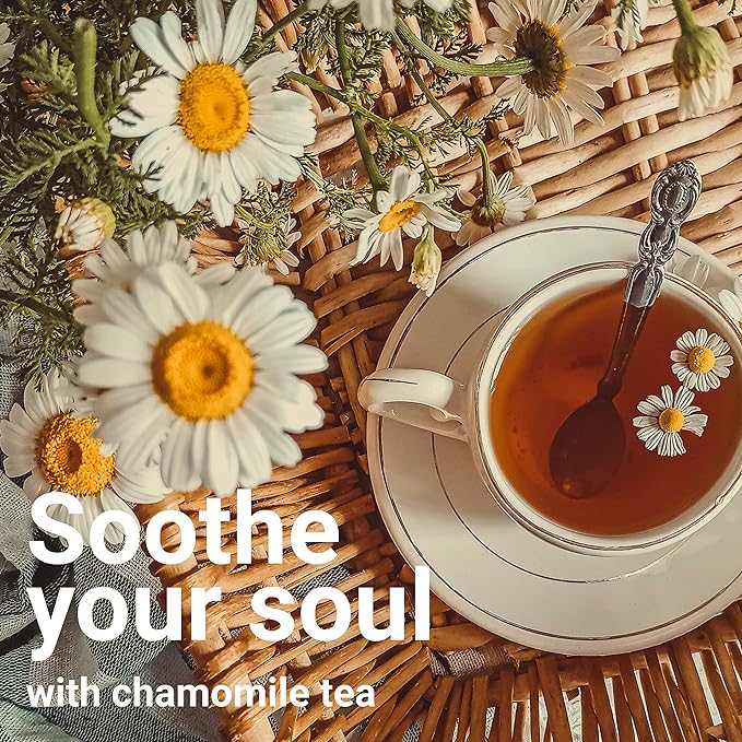 
                  
                    Akshit 75 Organic Chamomile Tea Bags, 100%Pure Natural Chamomile Flowers, USDA Certified, Calm Sleep Tea, Caffeine Free, Relaxing Tea, Non-GMO.
                  
                