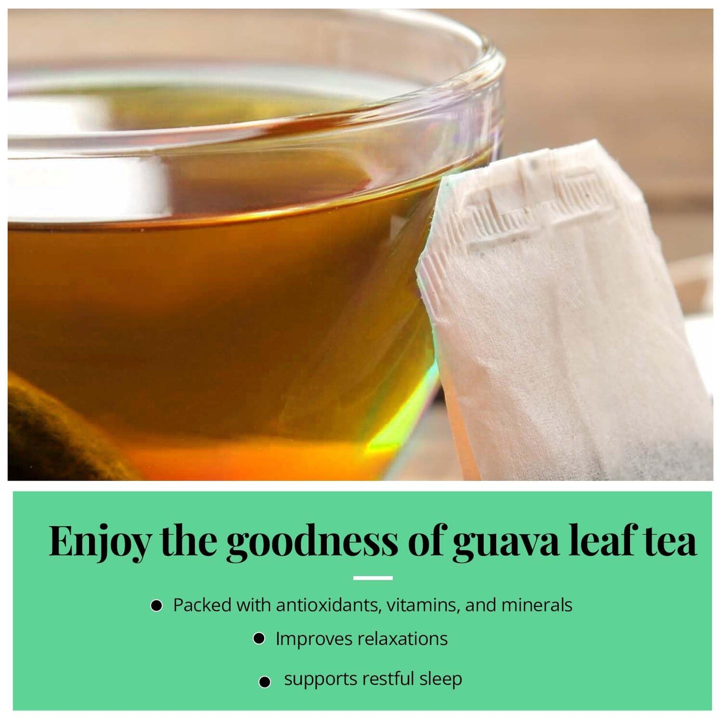 
                  
                    75 Organic Guava Leaf Tea Bags, Pure Guava leaves, Te de Hojas de Guayaba, Loose Leaf Guava Herbal Tea. Guava Leaf Tea, Certified Organic (USDA),  No Sugar, No Caffeine, No Gluten, Vegan, Non-GMO
                  
                