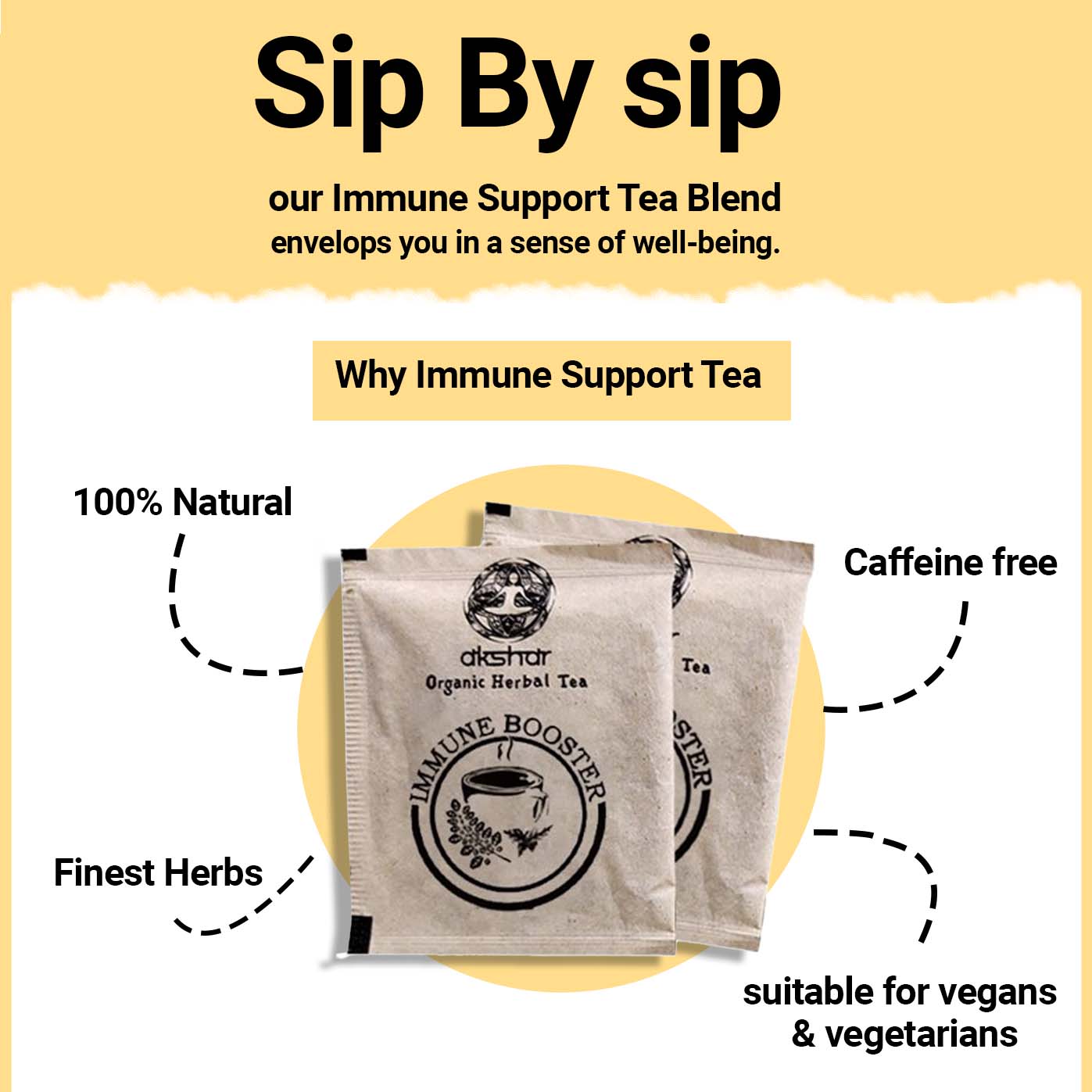 
                  
                    Akshit Organic Immune Booster Tea with Moringa Leaves, Peppermint & Tulsi (Holy basil) leaves ,(40 Tea Bags) (Pack of 2), For Immune Support I Caffeine Free I NON-GMO.
                  
                