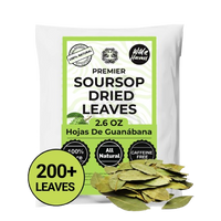 200+ Whole Dried Soursop Leaves – 2.6 oz , 100% Natural Soursop Tea (Graviola Leaves), Caffeine-Free Herbal Tea (Hoja Guanabana)