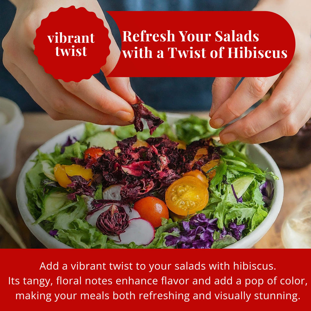 
                  
                    A bowl of salad with hibiscus twist

                  
                