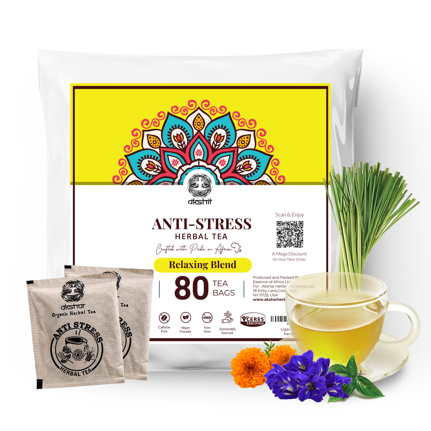 anti stress 80 tea bags organic 