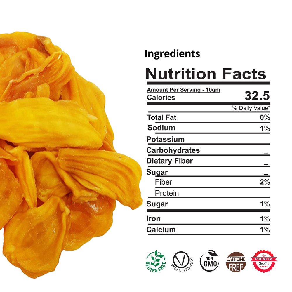 
                  
                    Dried Jackfruit Snacks ingredient nutrition Facts
                  
                