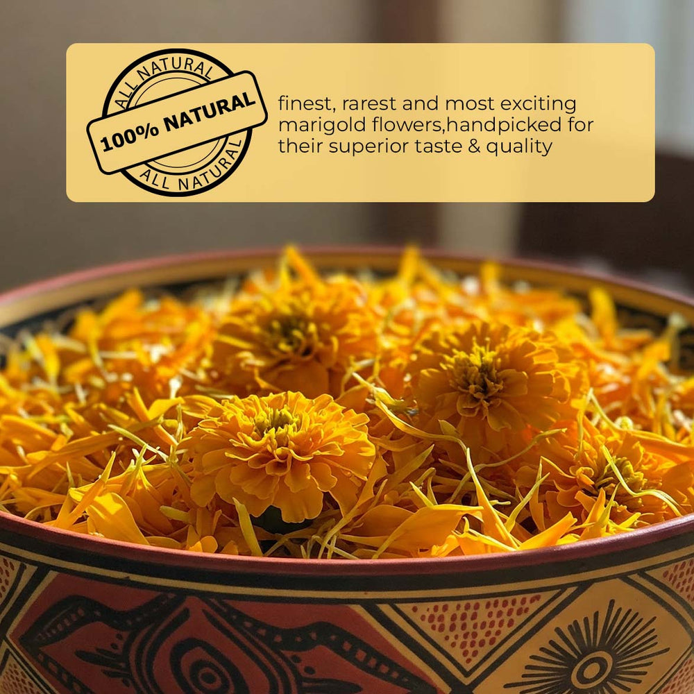 
                  
                    100% natural dried marigold petels
                  
                
