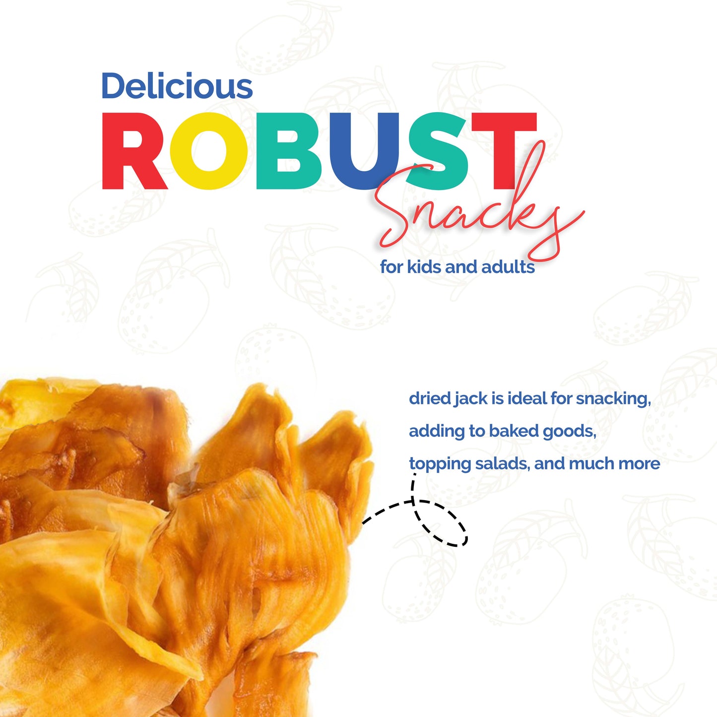 
                  
                    Delicious Robust jackfruit snacks : Dried jackfruit is ideal for snacking adding to baked goods, topping salads and much more. Akshar Organic Dried Jackfruit snacks, 1Lb Unsweetened Dehydrated Jackfruit Slices Perfect for Kids & Adults, Healthy Dried Jackfruit Snack Packs, Dry Tropical Jackfruit, No Sugar Added, Gluten Free 16oz
                  
                