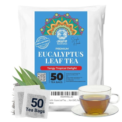 Akshit Eucalyptus Tea Bags - 50 Count, From Pure Eucalyptus Leaves - Perfect for Relaxation
