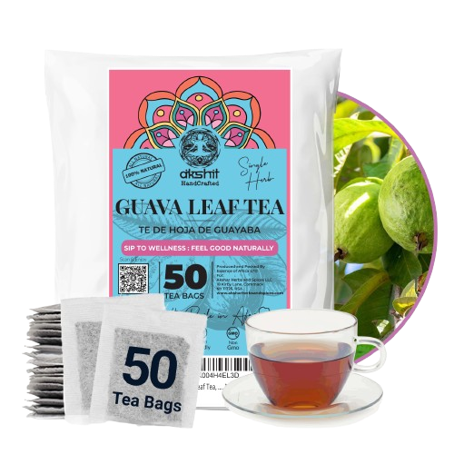 Guava Leaf Tea - 50 Tea Bags, 100% Pure Guava Leaves (Te de Hojas de Guayaba) ,Non-GMO, Vegan, Caffeine-Free, Herbal Tea.