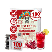 Hibiscus Tea Bags – 100 Count | Caffeine-Free Herbal Tea