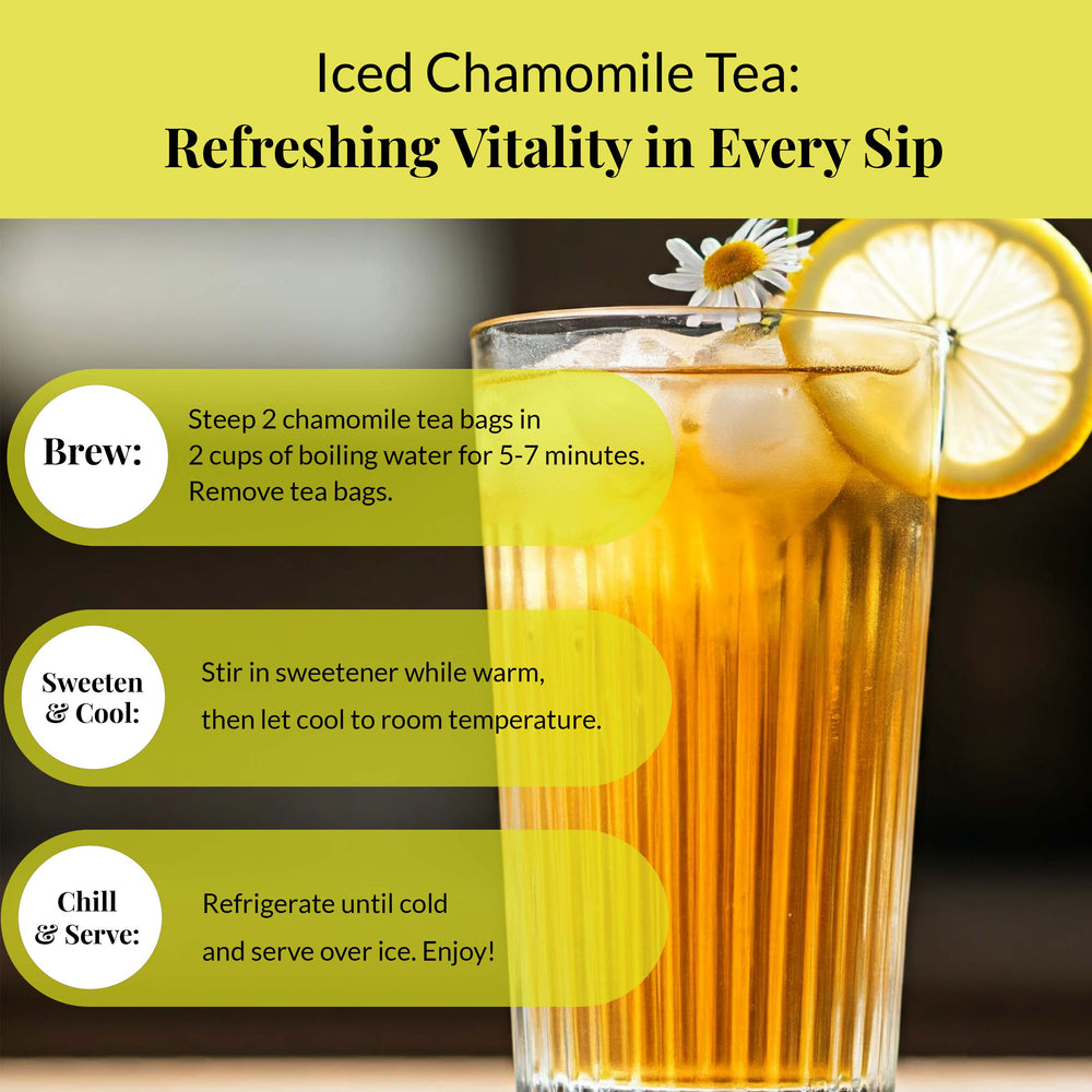 
                  
                    A glass of iced chamomile tea 
                  
                