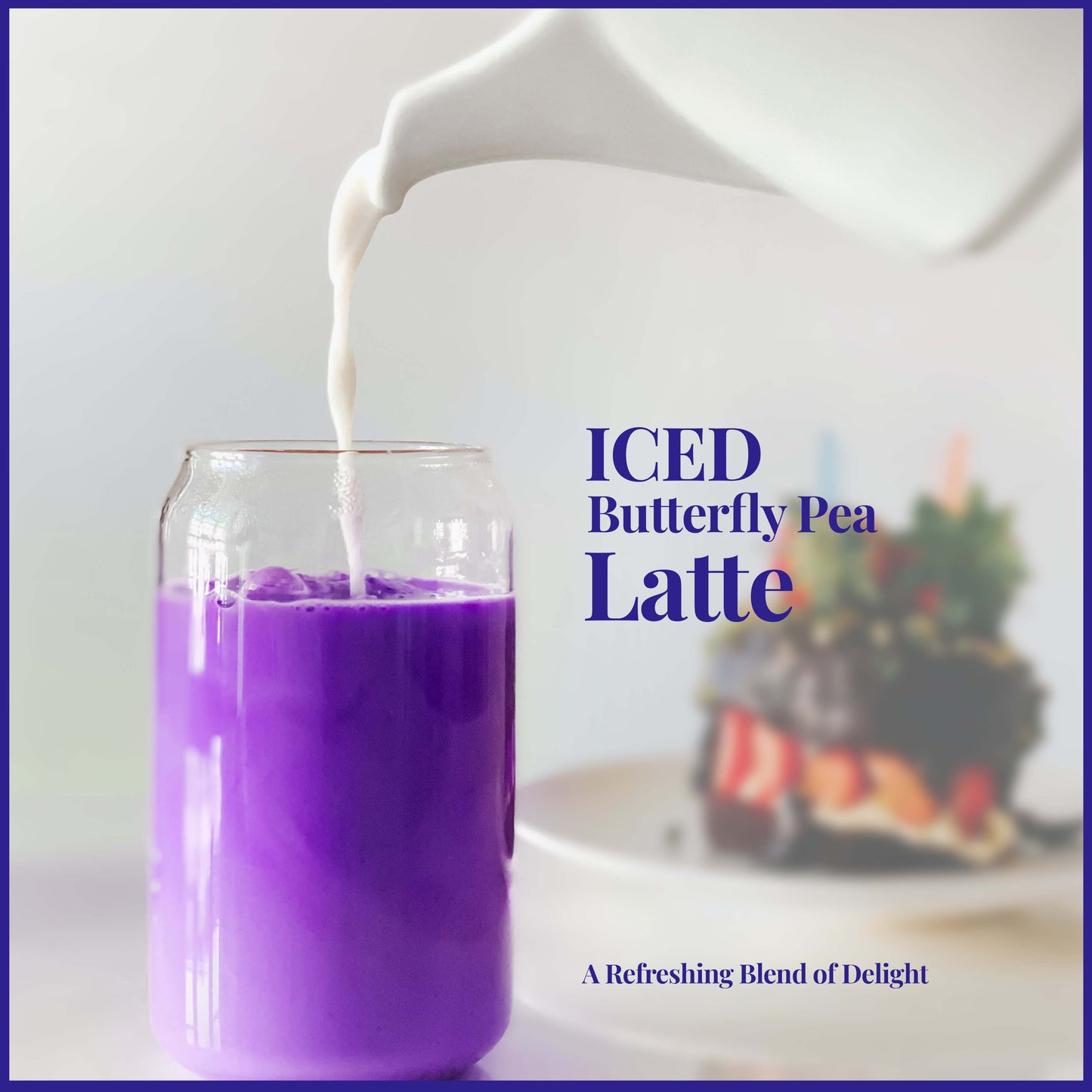
                  
                    Iced Butterfly Pea Latte. A Refreshing Blend of Delight
                  
                