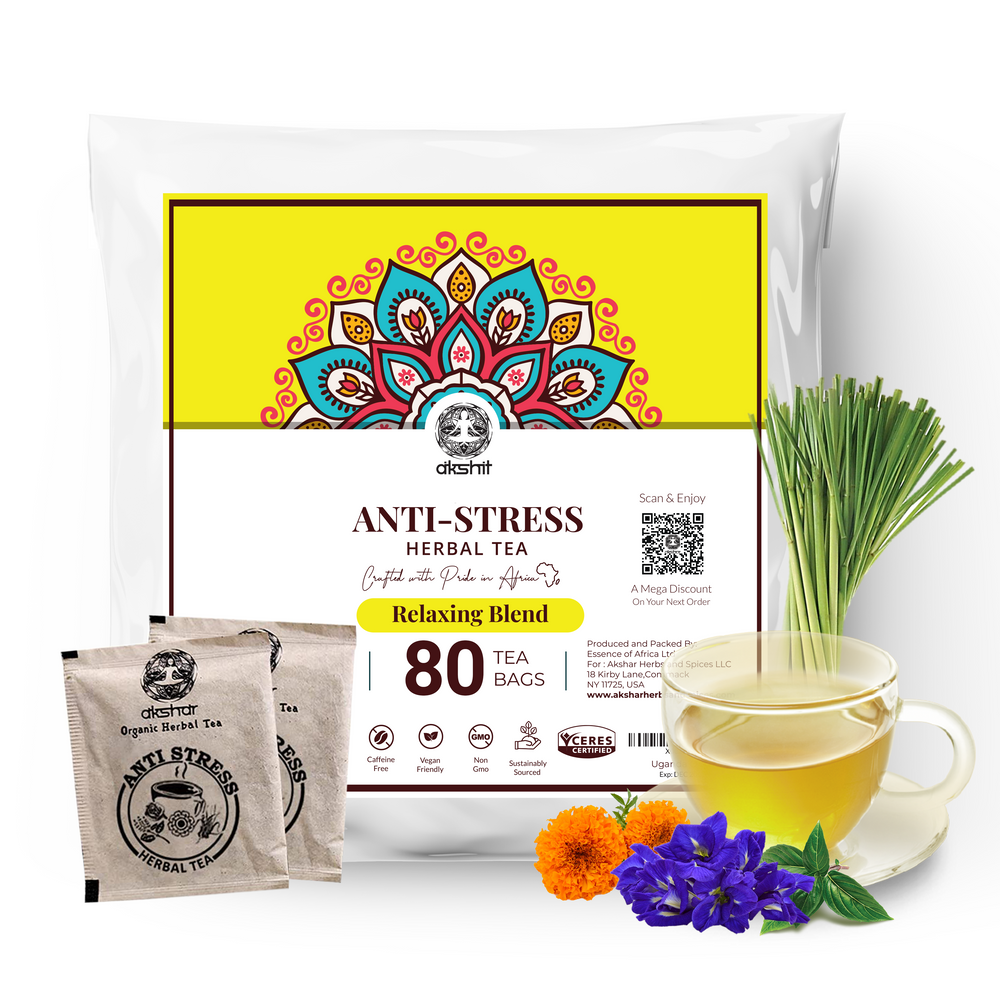 Anti stress Organic herbal tea | Marigold flowers | holy basil leaves | Butterfly pea flowers | Lemongrass leaves | el alivio del estrés té I être contre qch stress biologique à base de plantes thé | tulsi basil tea , butterfly pea flower , lemongrass tea