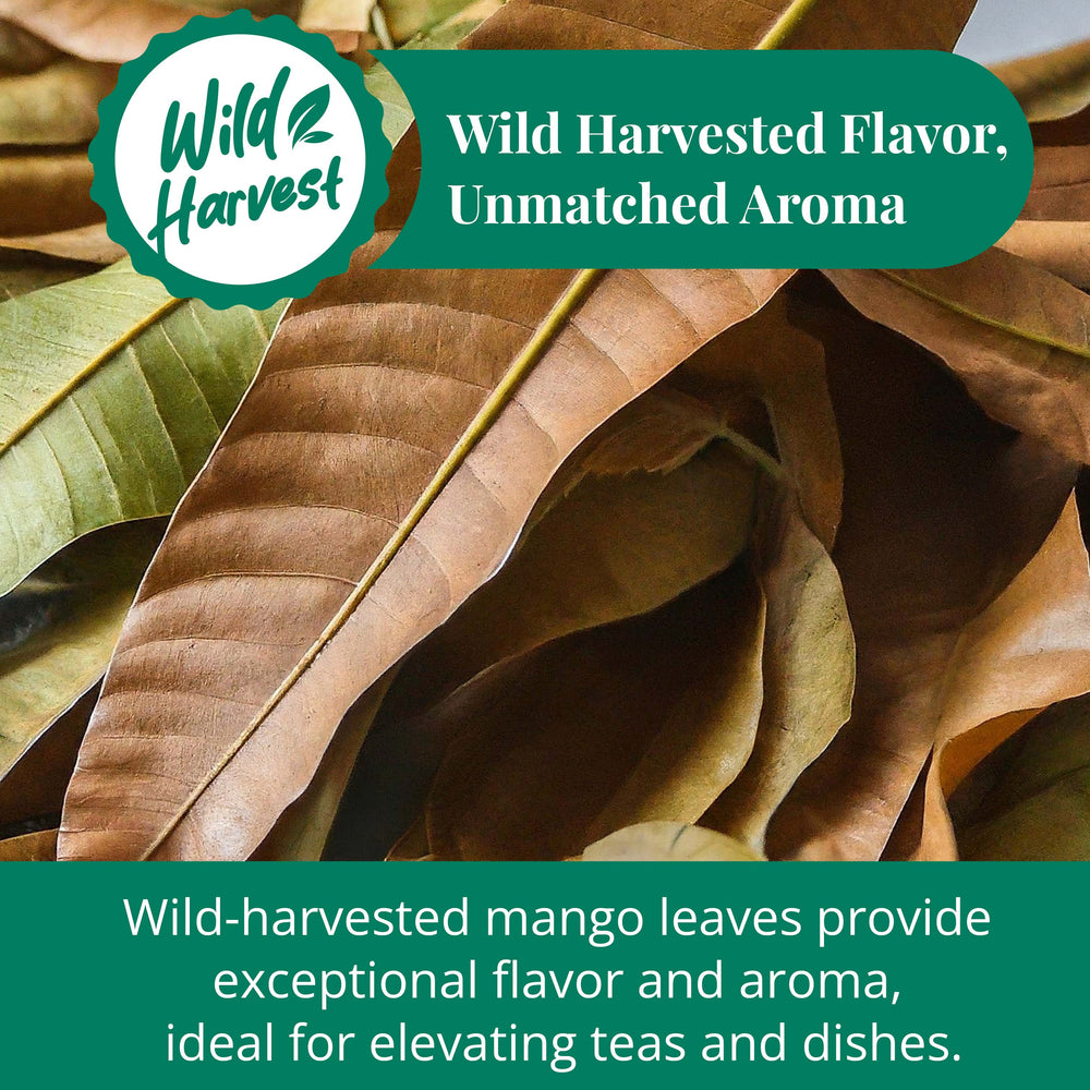 
                  
                    wild harvested dried mango leaves
                  
                
