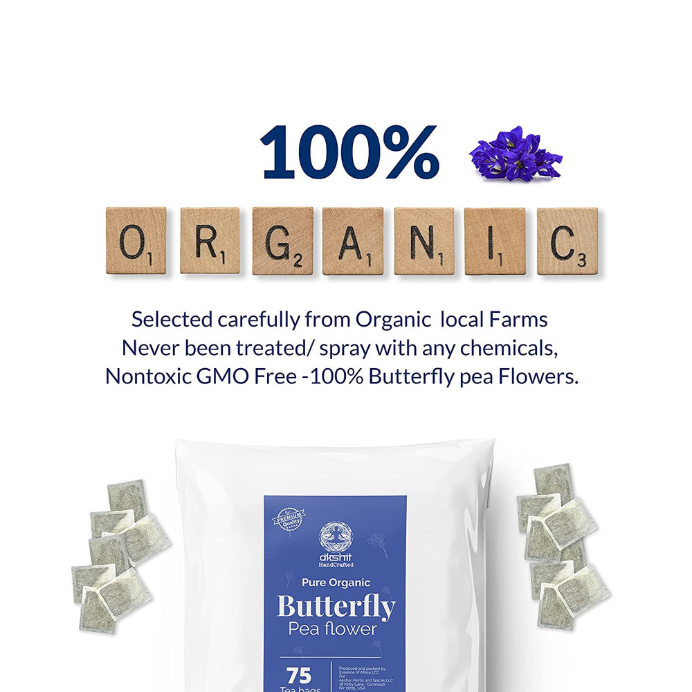 
                  
                    100% Organic .. selected carefully from organic local farms, Never been Treated /Spray with any chemials , Non toxic GMO free 100% Butterfly pea flowers
                  
                