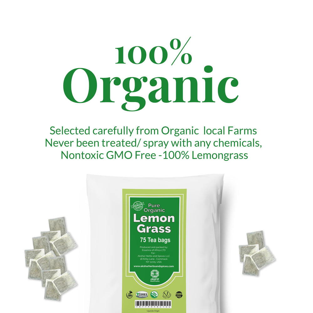 
                  
                    Akshit Premium Organic Lemongrass Tea Bags | Perfect For Feeling Strong | Calms Nerves And Promotes Sleep | Vegan | Caffeine Free | NON GMO | 75 Tea Bags
                  
                