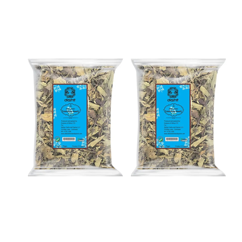 
                  
                    Akshit Organic Holy Basil Tea,2.6oz, Made From Dried Tulsi Holy Basil Leaves, Loose Leaf Tea, Tulsi Leaf Tea, Non-GMO, No Sugar, No Caffeine, No Gluten, Vegan.
                  
                