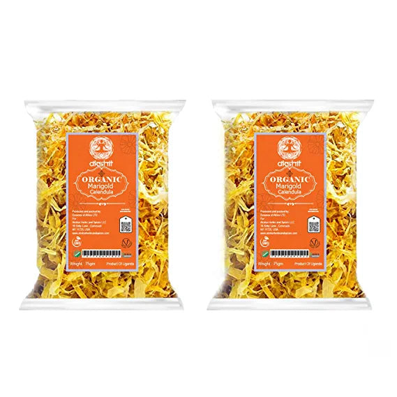 
                  
                    Akshit Organic Dried Calendula (Marigold) flowers,  Calendula Tea, 2.4 oz I Calendula Officinalis| orgánico caléndula pétalos I Akshit Pétales de Souci Bio| Flor De Calendula
                  
                