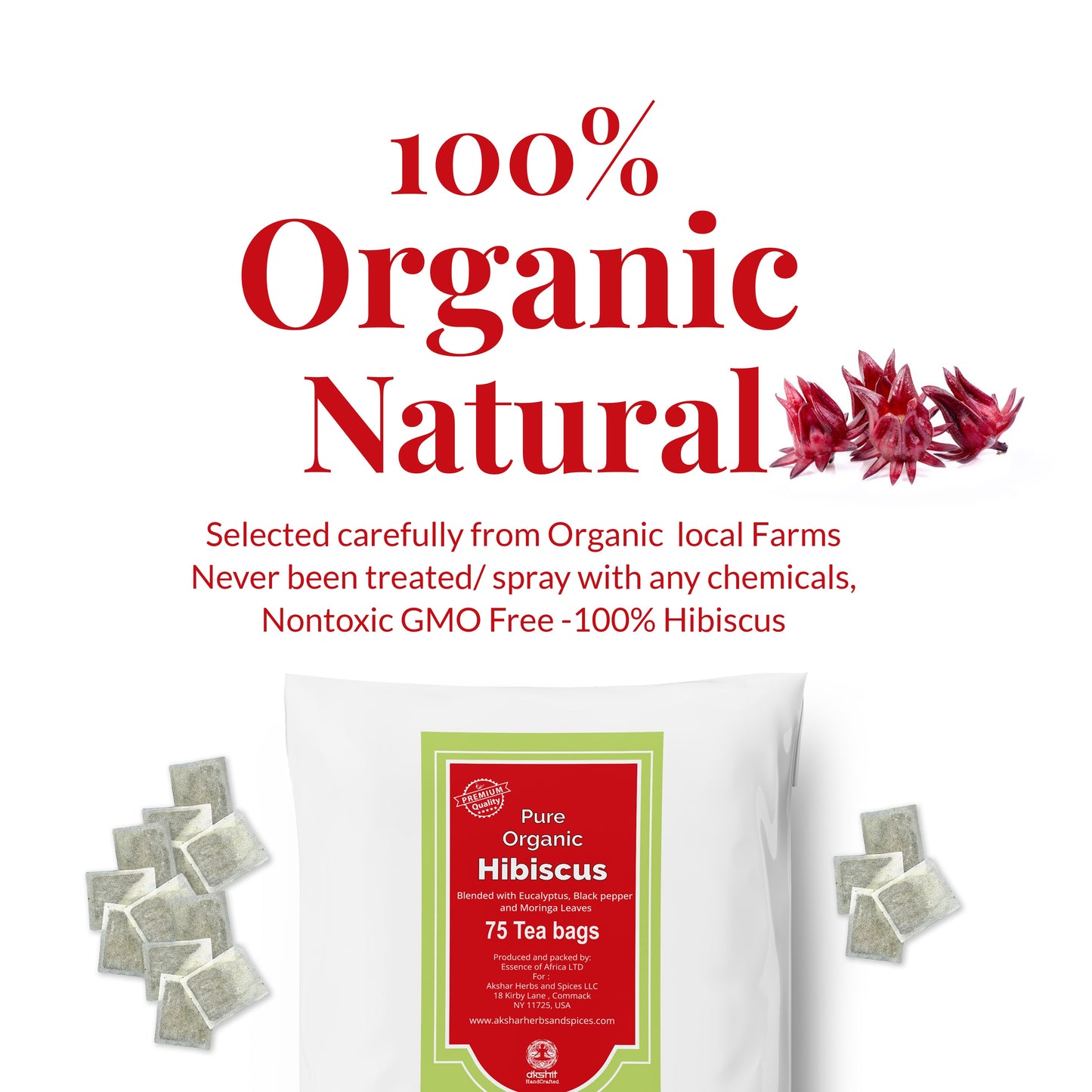 
                  
                    100% Organic Natural Selected carefully from Organic Local Farms Never been treared/ spray with any chemicals non toxic GMO free - 100% hibiscus
                  
                