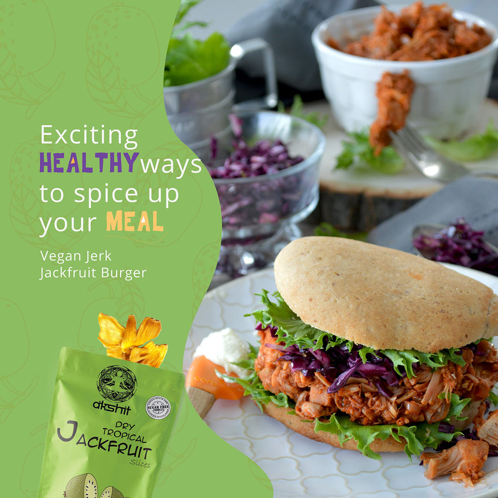 
                  
                    exciting healthy ways to spice up your meal. vegan jerk jackfruit burger. Akshit Dried Jackfruit Snack From Dried Organic Tropical Jackfruit| NON-GMO( Bulk ) - Akshar herbs and spices 
                  
                