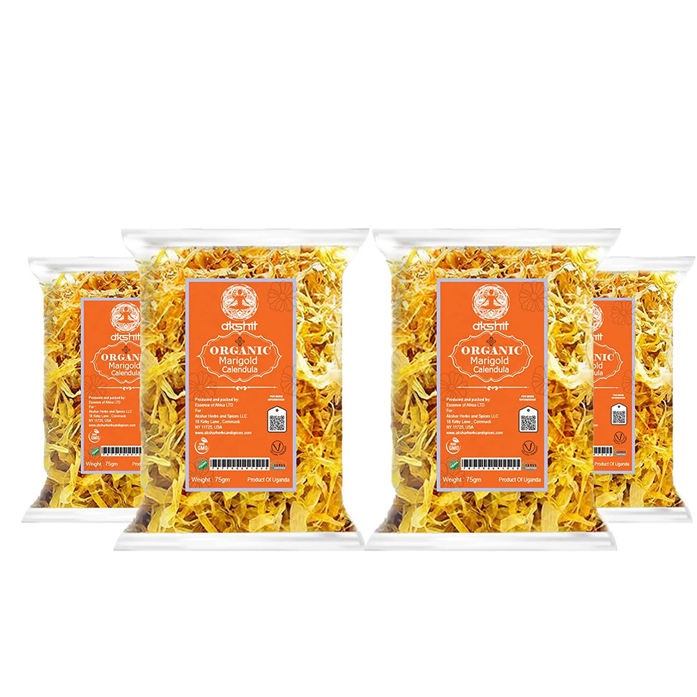 
                  
                    Akshit Organic Dried Calendula (Marigold) flowers,  Calendula Tea, 2.6 oz I Calendula Officinalis| orgánico caléndula pétalos I Akshit Pétales de Souci Bio | Flor De Calendula
                  
                
