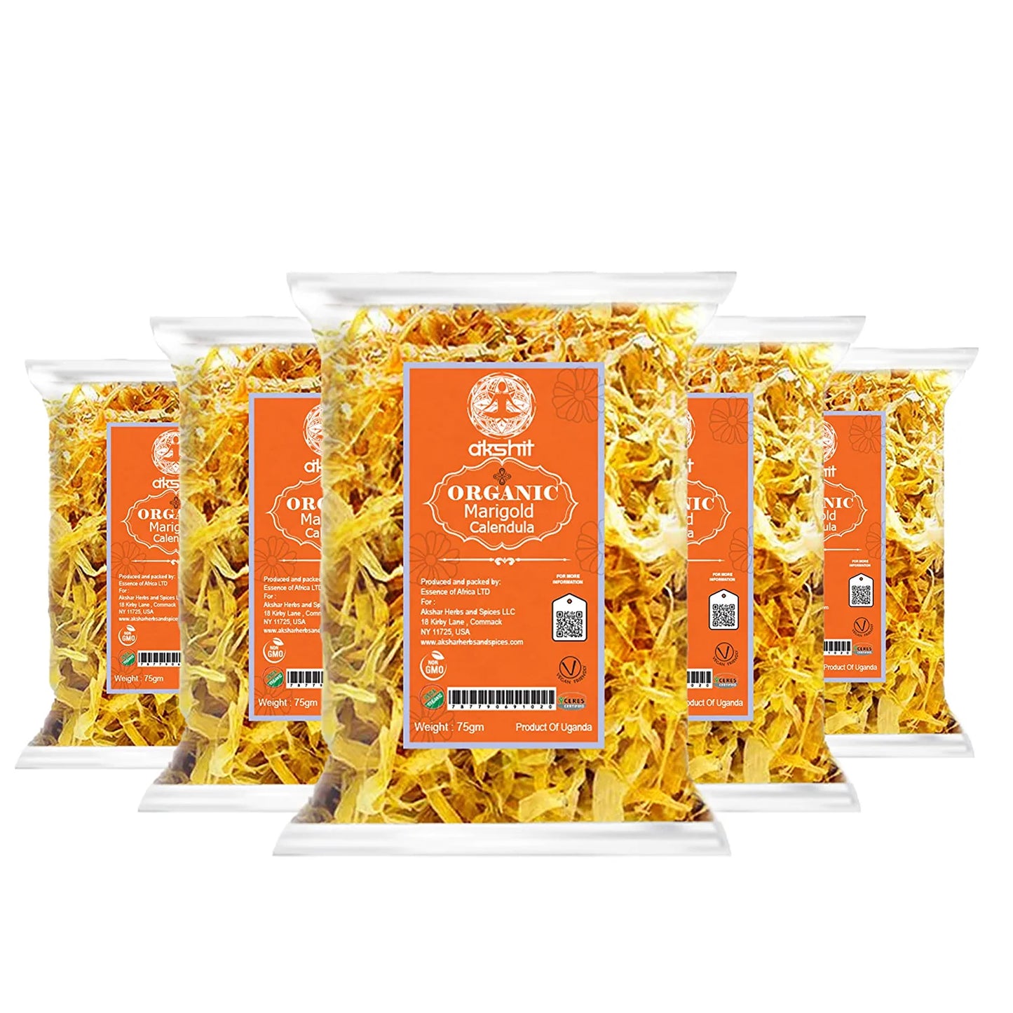 
                  
                    Akshit Organic Dried Calendula (Marigold) flowers,  Calendula Tea, 2.4 oz I Calendula Officinalis| orgánico caléndula pétalos I Akshit Pétales de Souci Bio| Flor De Calendula
                  
                