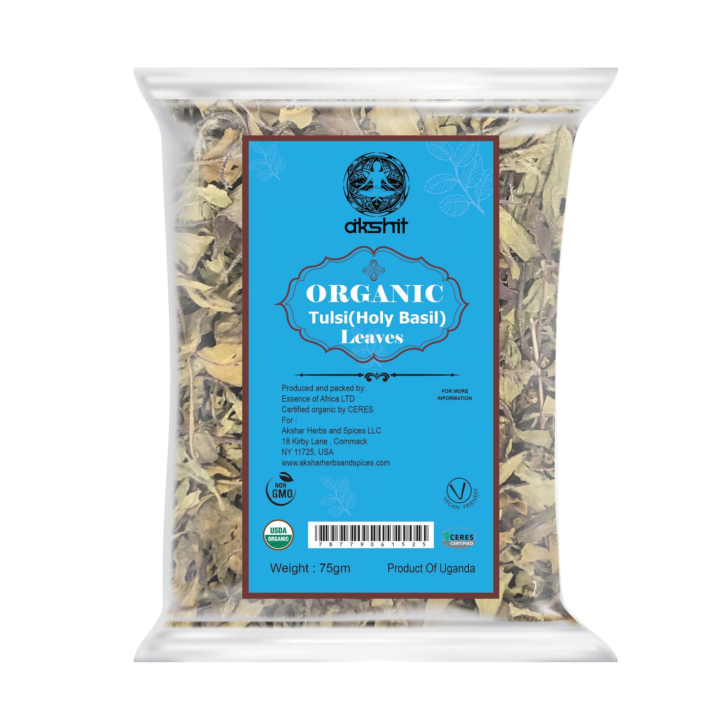 Akshit Organic Dried Tulsi/ Holy Basil) Leaves| Albahaca Te| Holy Basil Loose Leaf Tea