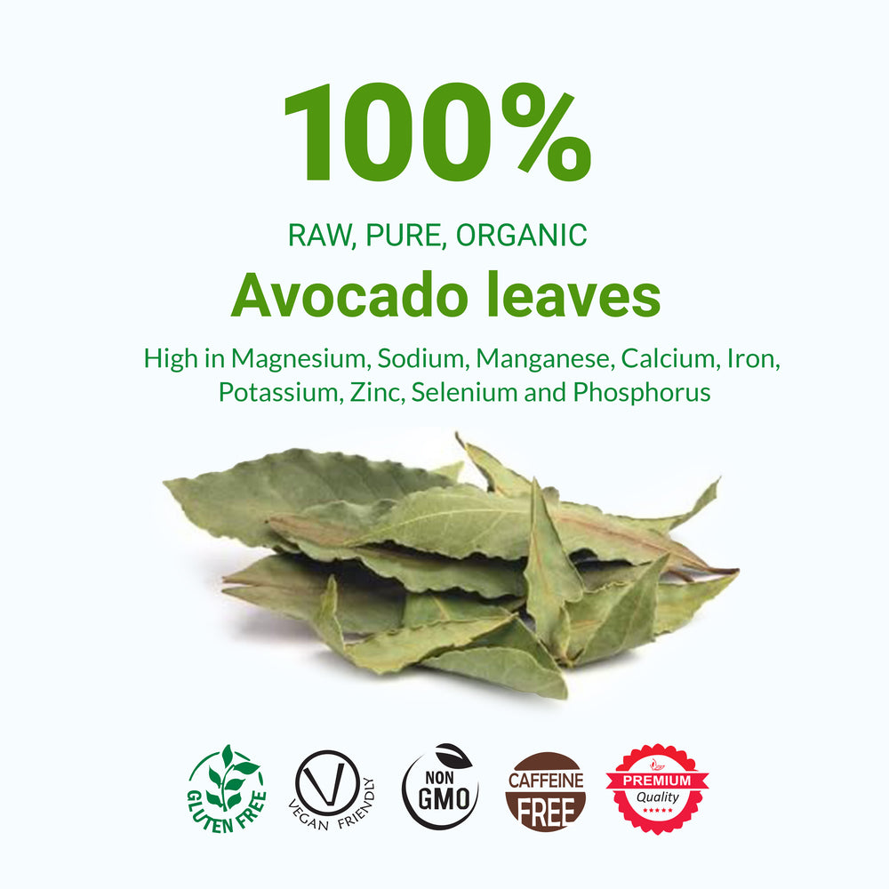 Avocado Leaves are rich in natural nutrients like antioxidants, iron, vitamins, potassium, fiber, magnesium and calcium. Experience the health benefits crafted by nature. Avocado leaves can be used to make avocado  tea which is a unique and delicious natural tea that can be taken at any time of the day