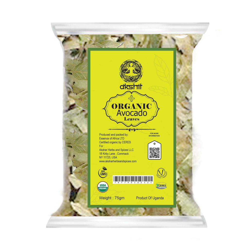 Organic Dried Avocado Leaves, Hojas De Aguacate,100% USDA Certified, Avocado Leaf Tea, Loose Leaf Tea, NON-GMO, caffeine free, vegan, gluten free. 2.6oz (75gm).Makes 28 cups