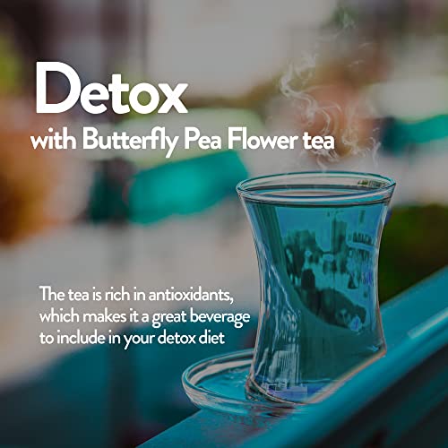 
                  
                    detox with butterfly Pea Flower Tea : The tea is rich in antioxidants, which makes it a great beverage to include in your detox diet
                  
                