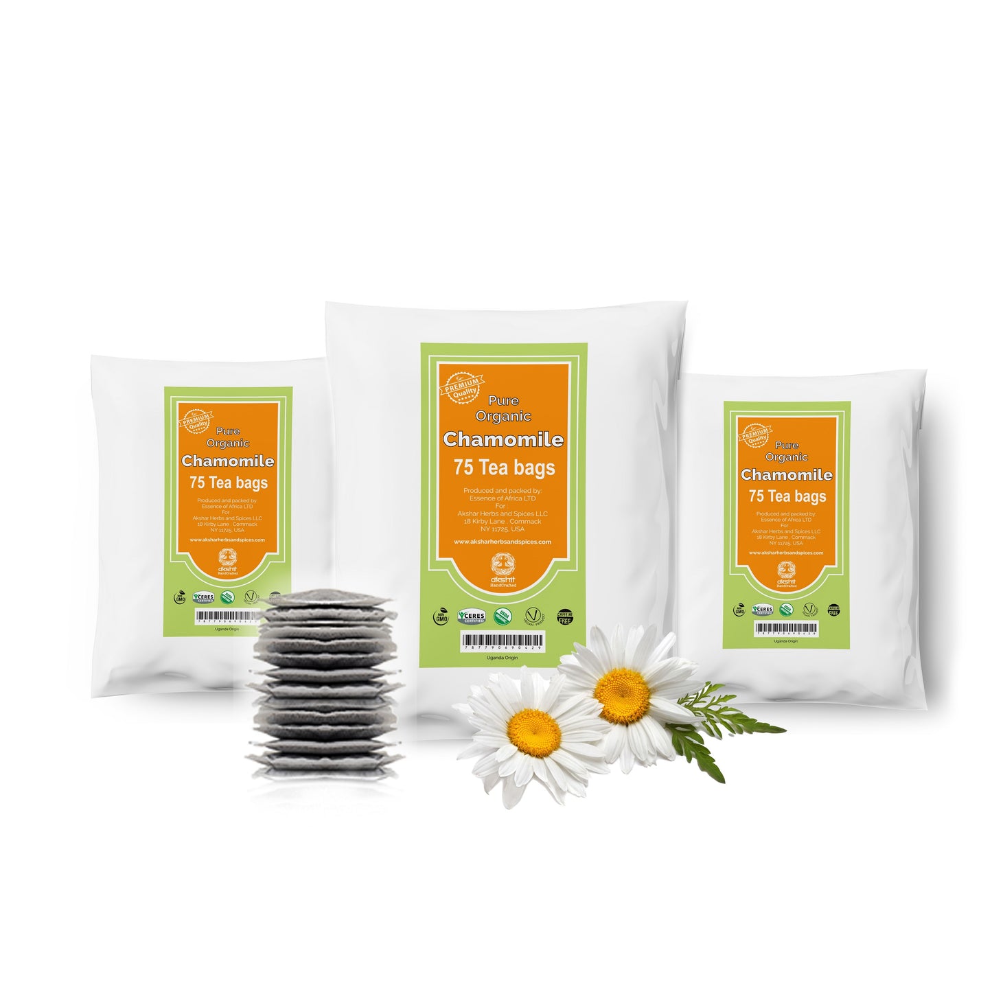 
                  
                    Akshit Organic Chamomile Tea Bags (75 Tea Bags) Chamomile Flower Tea,  Organic Chamomile Tea, Calm Sleep Tea, Caffeine Free, Non-GMO & USDA Certified.
                  
                