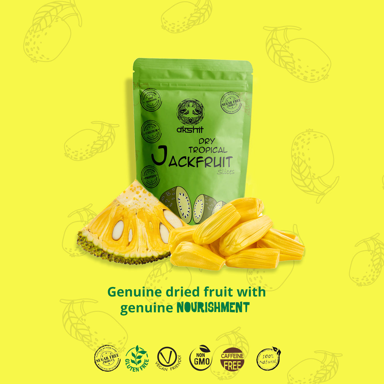 genuine dried fruit with genuine nourishment Akshit Dried Jackfruit Snack From Dried Organic Tropical Jackfruit| NON-GMO( Bulk ) - Akshar herbs and spices 