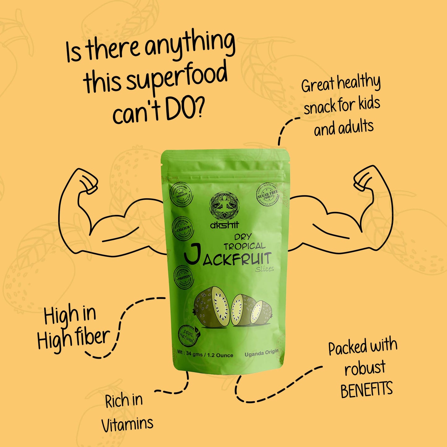 
                  
                    is there anything this superfood cant do, high fiber, rich vitamins, packed with robust benfits, great snacks for kids and adults, Organic Dried Jackfruit snack| Dry Jackfruit Chips| No Sugar Added| Gluten Free NON-GMO | 4.8 Oz (4 count)
                  
                
