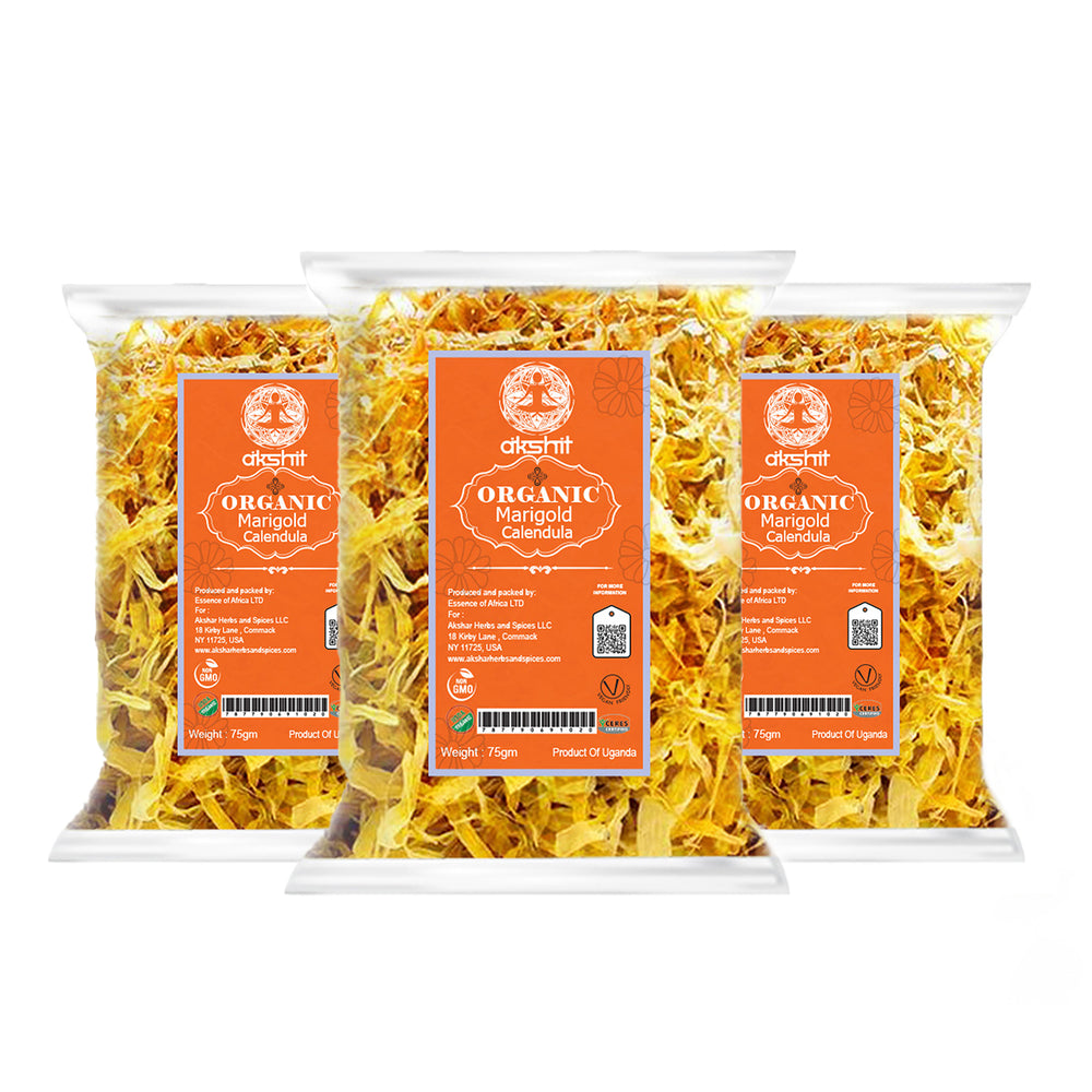 Dried Calendula Marigold Flowers , Herbal Tea, Organic, Caffeine-Free, Non-GMO, Vegan, Gluten-Free,