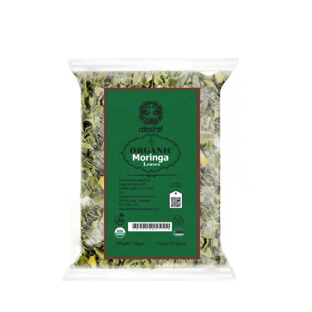 Organic Moringa Leaves  2.4 oz I orgánica hojas de moringa I Feuilles de Moringa Bio Akshit
