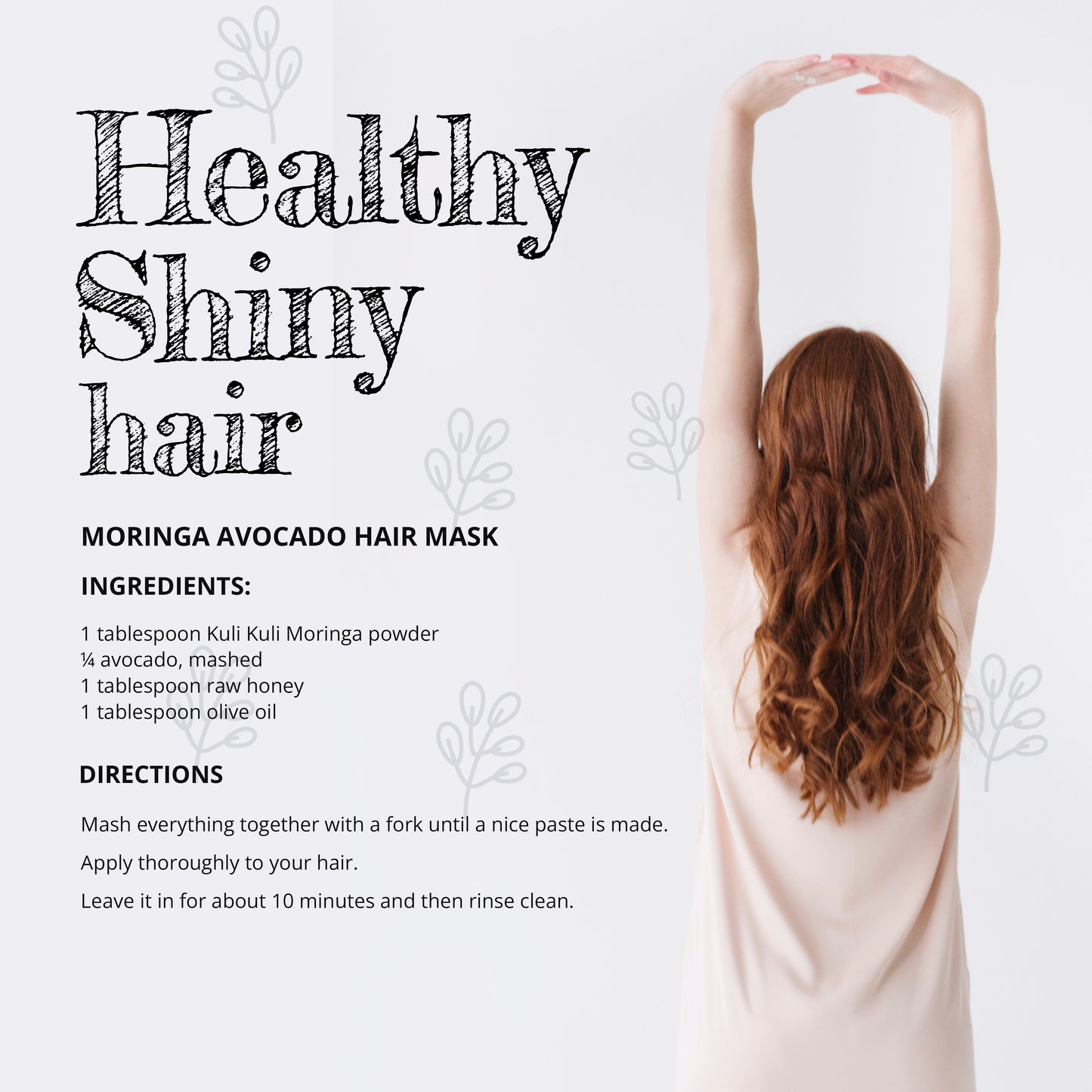 
                  
                    Healthy shiny hair Moringa avocado hair mask . INGREDIENTS: moringa  leaves or powder
                  
                