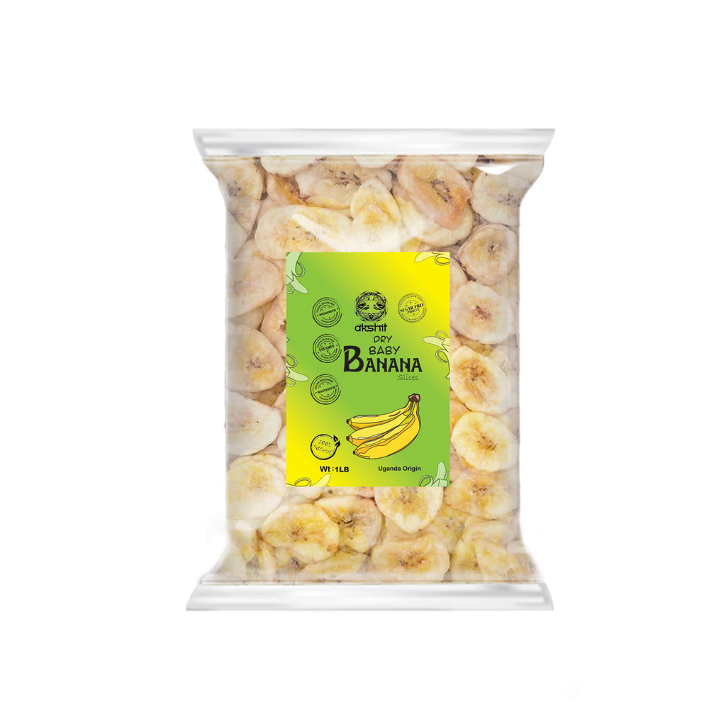 Sweet Baby  Banana Chips| Snacks | Organic Dried Sweet Bananas 1lb - Akshar herbs and spices 