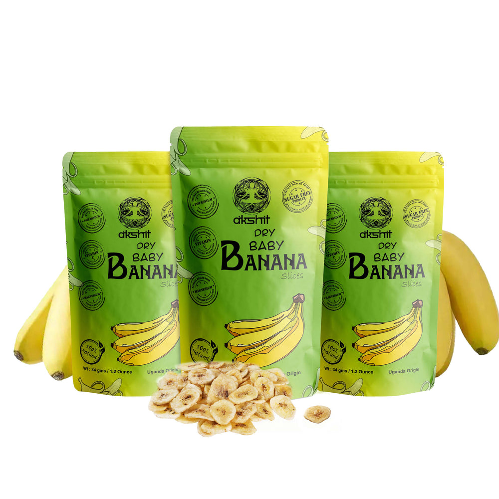 Sweet Banana Chips | Organic Dried Sweet Bananas | Gluten Free NON-GMO | 3.6 oz (3 count)