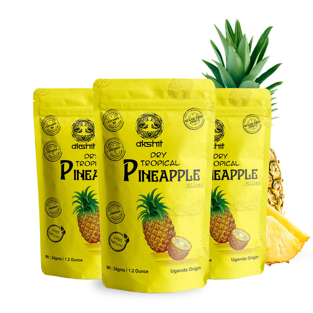 
                  
                    Akshit Special Dry Sliced Pineapple Snacks, Rebanada Seca Rodajas De Piña, Biologique Sécher Ananas Tranches
                  
                