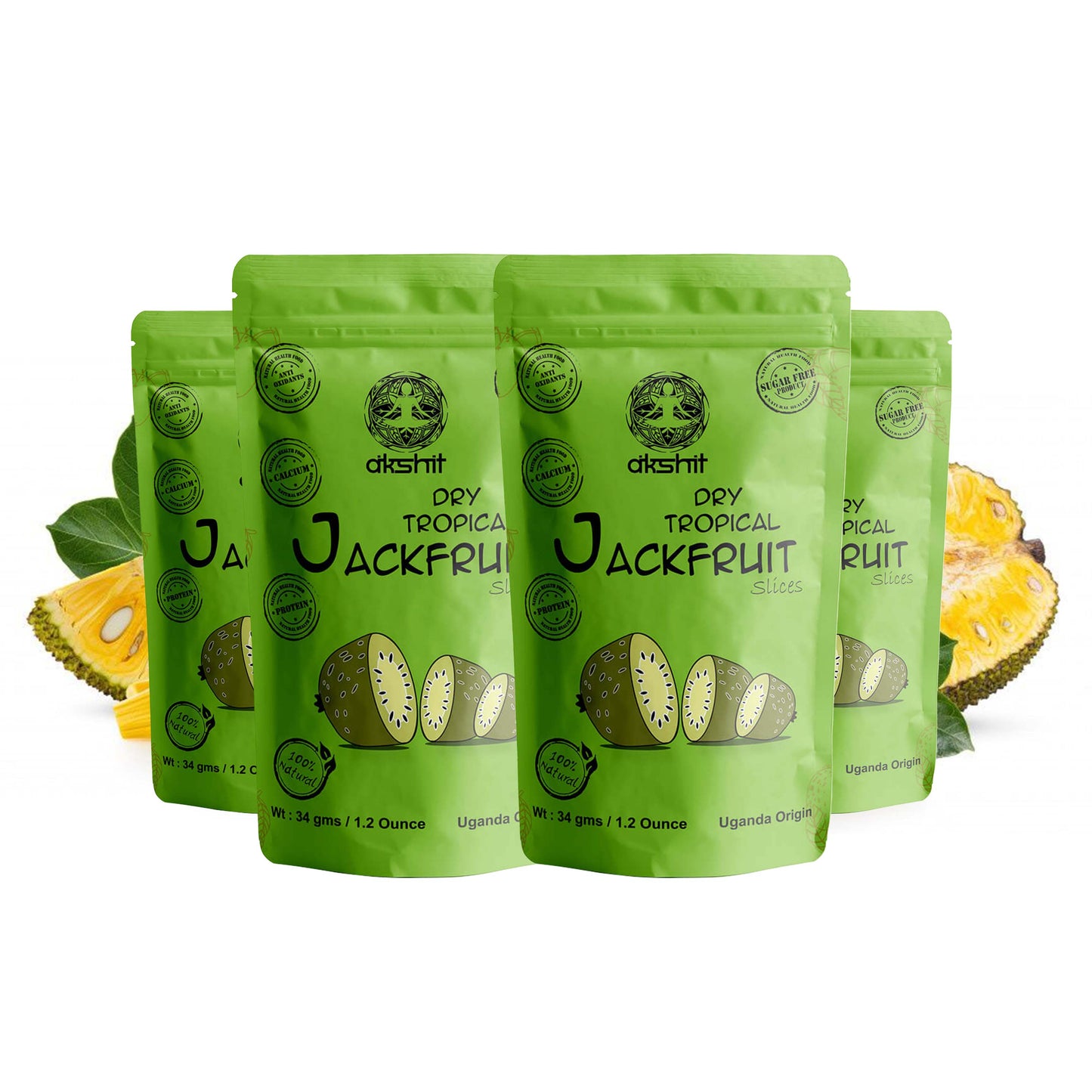 organic Dried Jackfruit sanck, slices. Organic Dried Jackfruit snack| Dry Jackfruit Chips| No Sugar Added| Gluten Free NON-GMO | 4.8 Oz (4 count)